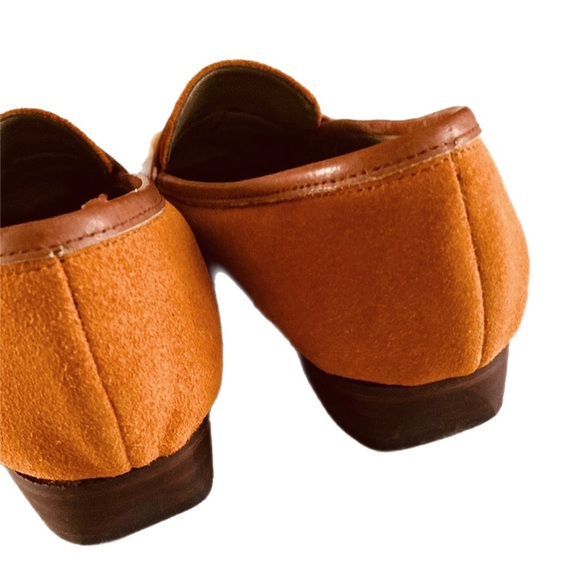 Vintage STUDIO OLYMPIA ochre genuine suede Loafers slip-on shoes. - Picture 5 of 15